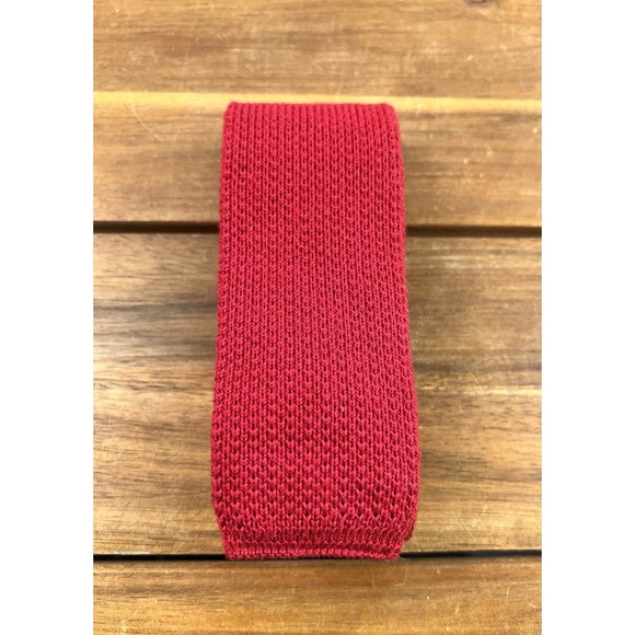 Dimirti Other - Dimitri Roma New York Red Knitted Tie 100% Cotton Skinny Short Men's USA